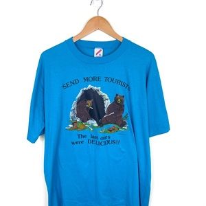 80s comedy bear nature tee